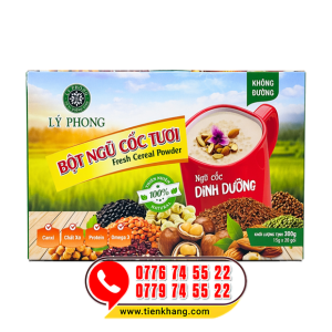 Bột ngũ cốc Tươi Lý Phong  - Không đường - Hộp 300g (15g x 20 gói)